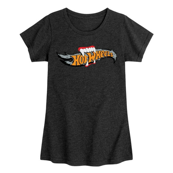 Hot Wheels - Halloween - Logo Bitten With Fangs - Toddler & Youth Girls Short Sleeve Graphic T-Shirt