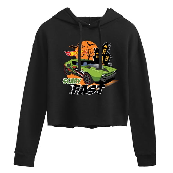 Hot Wheels - Halloween - Scary Fast - Juniors Cropped Pullover Hoodie