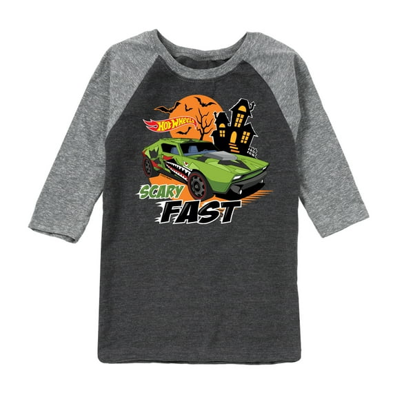 Hot Wheels - Halloween - Scary Fast - Toddler & Youth Raglan Graphic T-Shirt