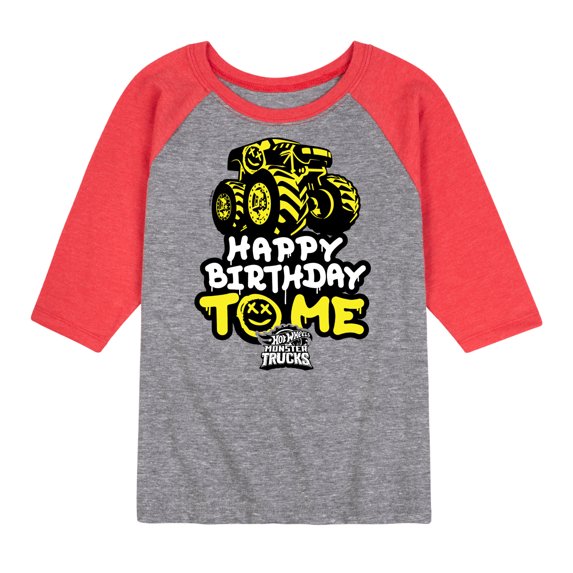 Hot Wheels - Happy Birthday To Me - Toddler And Youth Raglan Graphic T-Shirt