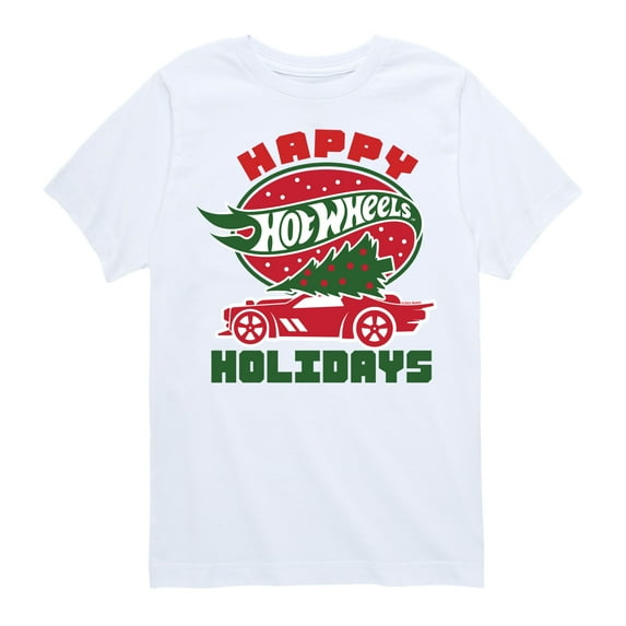 Hot Wheels - Happy Christmas Car Tree - Toddler & Youth Short Sleeve Graphic T-Shirt