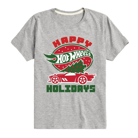 Hot Wheels - Happy Christmas Car Tree - Toddler & Youth Short Sleeve Graphic T-Shirt