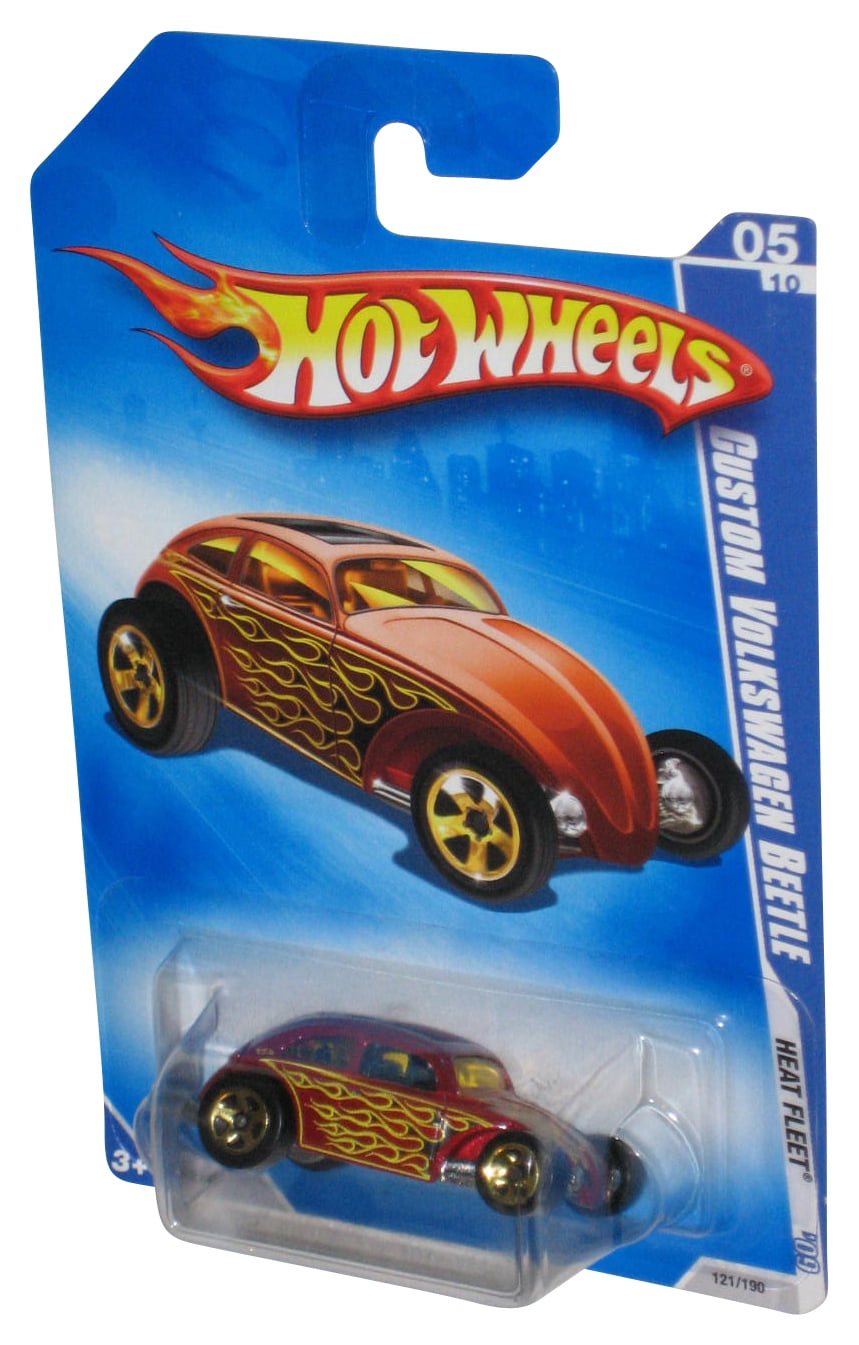 Hot Wheels Heat Fleet '09 05/10 Red Custom Volkswagen Beetle Car 121/