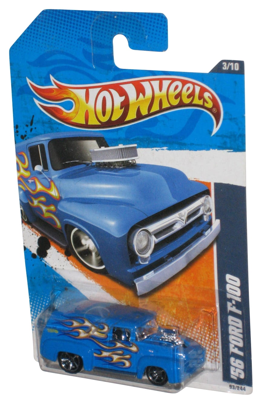Hot Wheels Heat Fleet '11 3/10 Blue '56 Ford F100 Toy Car 93/244