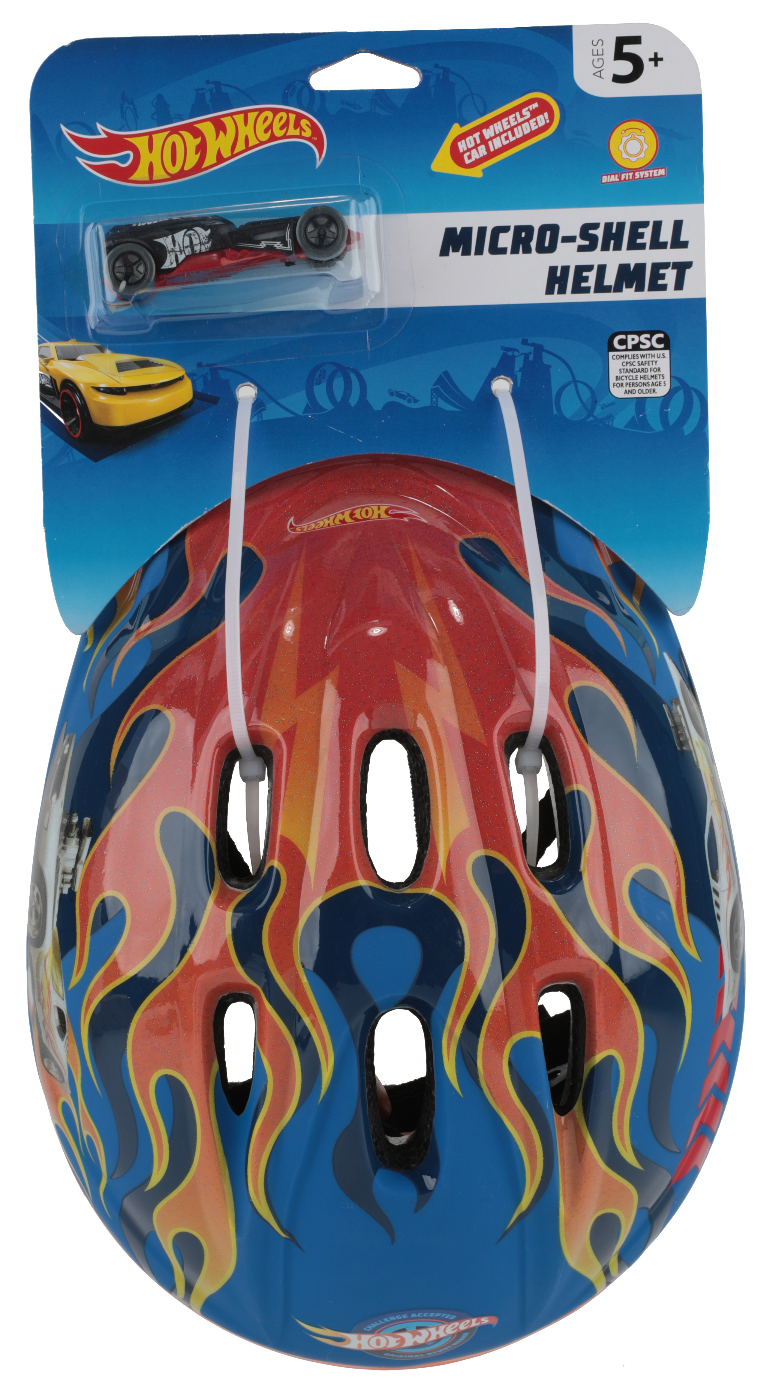Hot Wheels Helmet with Surprise Bonus Car for Bikes, Skateboards and Scooters, Ages 5+ - image 1 of 10