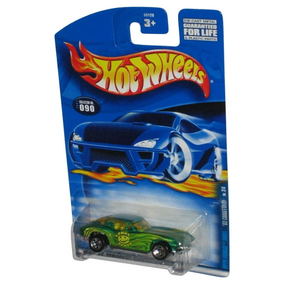 Hot Wheels Hippie Mobile 2/4 (2001) Green '63 Corvette Toy Car #090