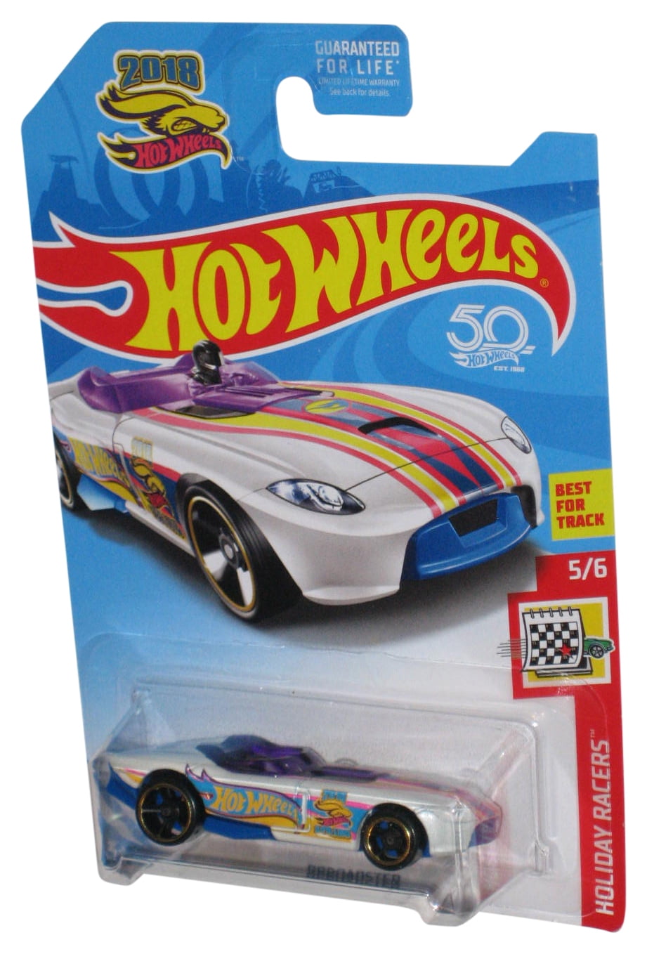 Hot Wheels Holiday Racers (2018) White Rrroadster Toy Car 5/6 - Walmart.com