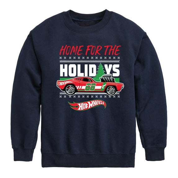 Hot Wheels - Home For The Christmas - Toddler & Youth Crewneck Fleece Sweatshirt