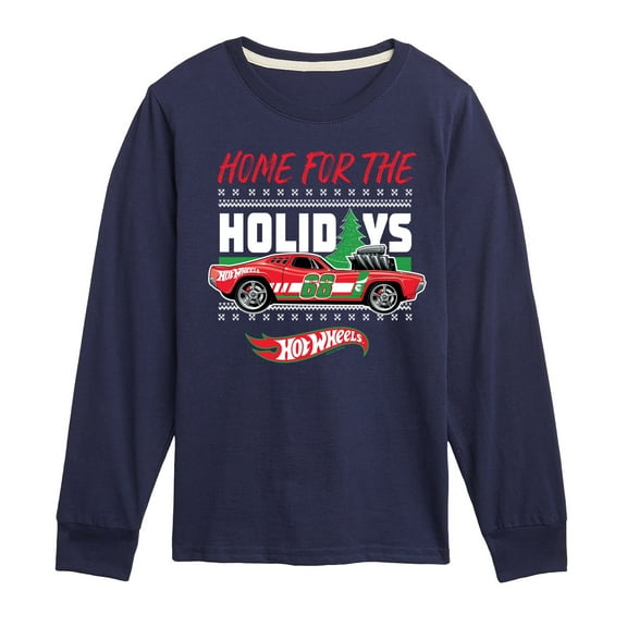Hot Wheels - Home For The Christmas - Toddler & Youth Long Sleeve Graphic T-Shirt