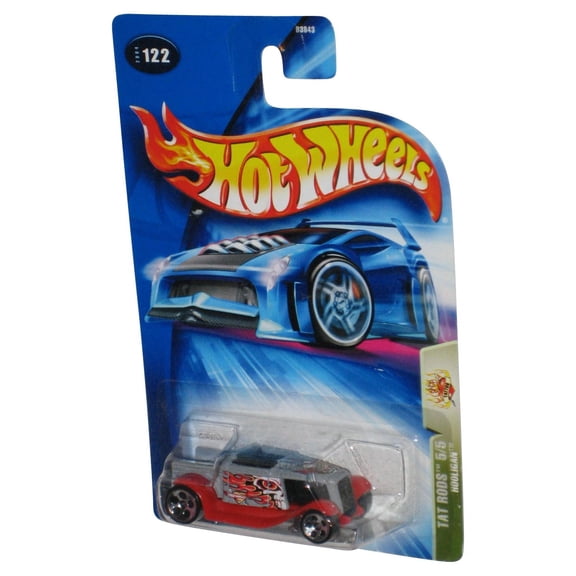 Hot Wheels Hooligan (2004) Red & Silver Tat Rods 5/5 Toy Car #122