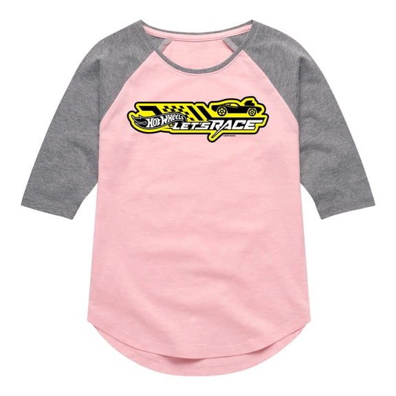 Hot Wheels - Let's Race Logo - Youth Girls Shirt Tail Raglan T-Shirt