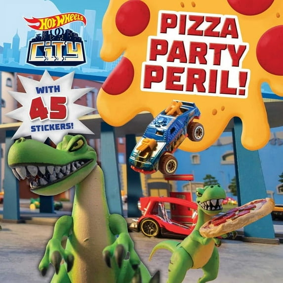 Hot Wheels: Hot Wheels City: Pizza Party Peril! : Car Racing Storybook with 45 Stickers for Kids Ages 3 to 5 Years (Paperback)