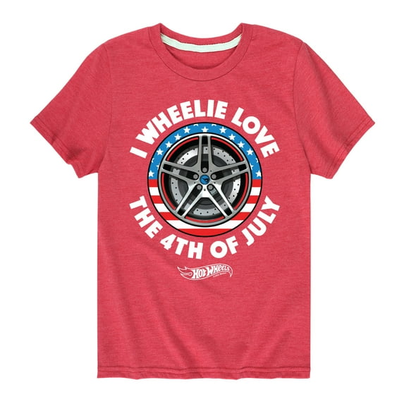 Hot Wheels - I Wheelie Love 4th of July - Toddler And Youth Short Sleeve Graphic T-Shirt