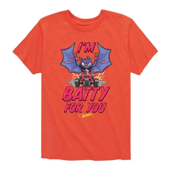 Hot Wheels - I'm Batty For You - Toddler & Youth Short Sleeve Graphic T-Shirt