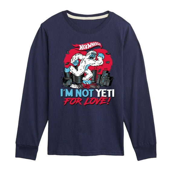 Hot Wheels - I'm Not Yeti For Love - Toddler & Youth Long Sleeve Graphic T-Shirt
