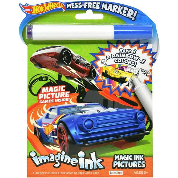 Bendon Coloring and Activity Book Imagine Ink, Mess Free (Hot Wheels)