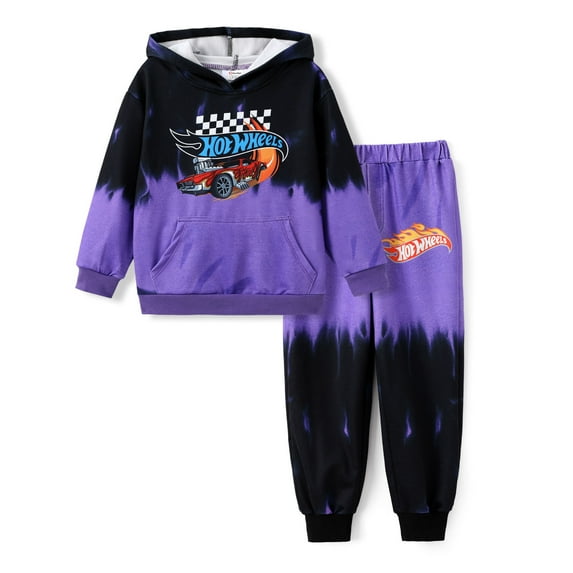 Hot Wheels Kids Boys 2 pcs Graphic Sweatshirt Hoodies and Elasticized Pants 2 Pieces Outfit Sets Sizes 5-12