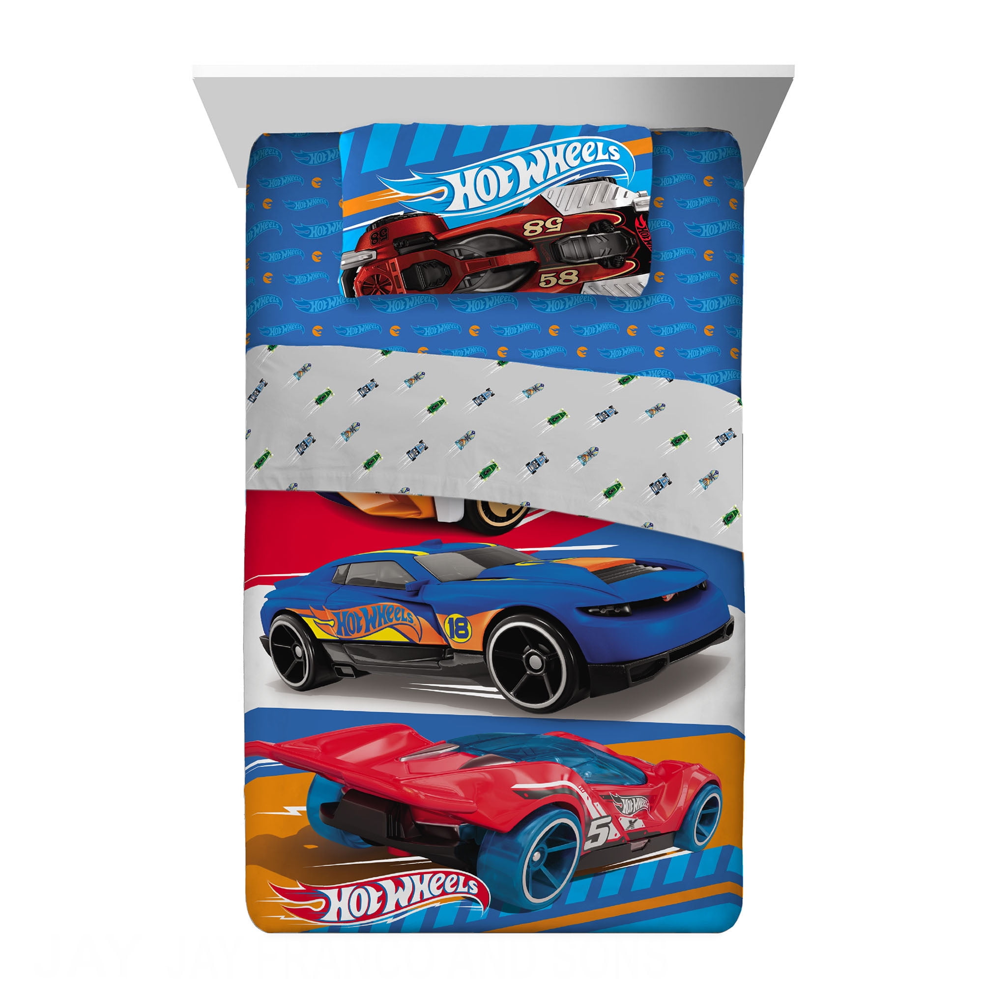 Hot Wheels Kids Twin Bed in a Bag, Comforter and Sheets, Multicolor ...