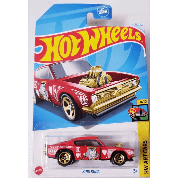 Hot Wheels King Kuda Red 152/250 HW Art Cars 8/10