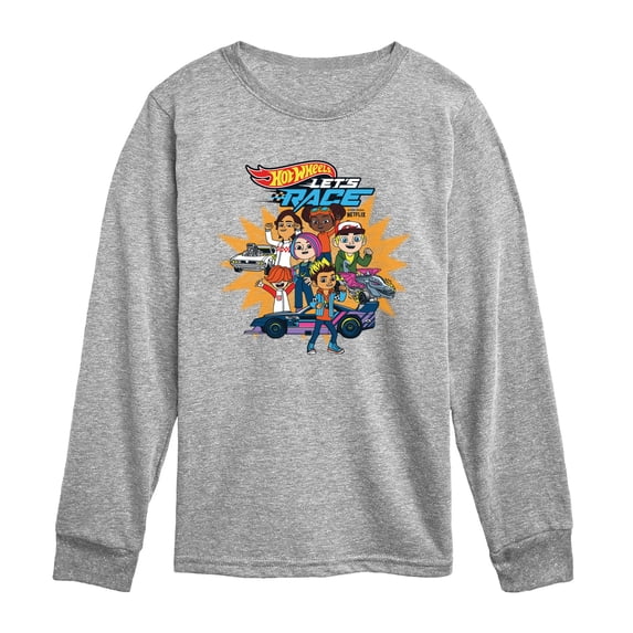 Hot Wheels - Let's Race Character Collage - Toddler Boys Long Sleeve Graphic T-Shirt