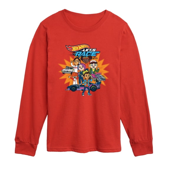 Hot Wheels - Let's Race Character Collage - Toddler Boys Long Sleeve Graphic T-Shirt