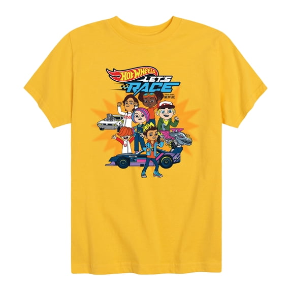 Hot Wheels - Let's Race Character Collage - Youth Boys Short Sleeve Graphic T-Shirt
