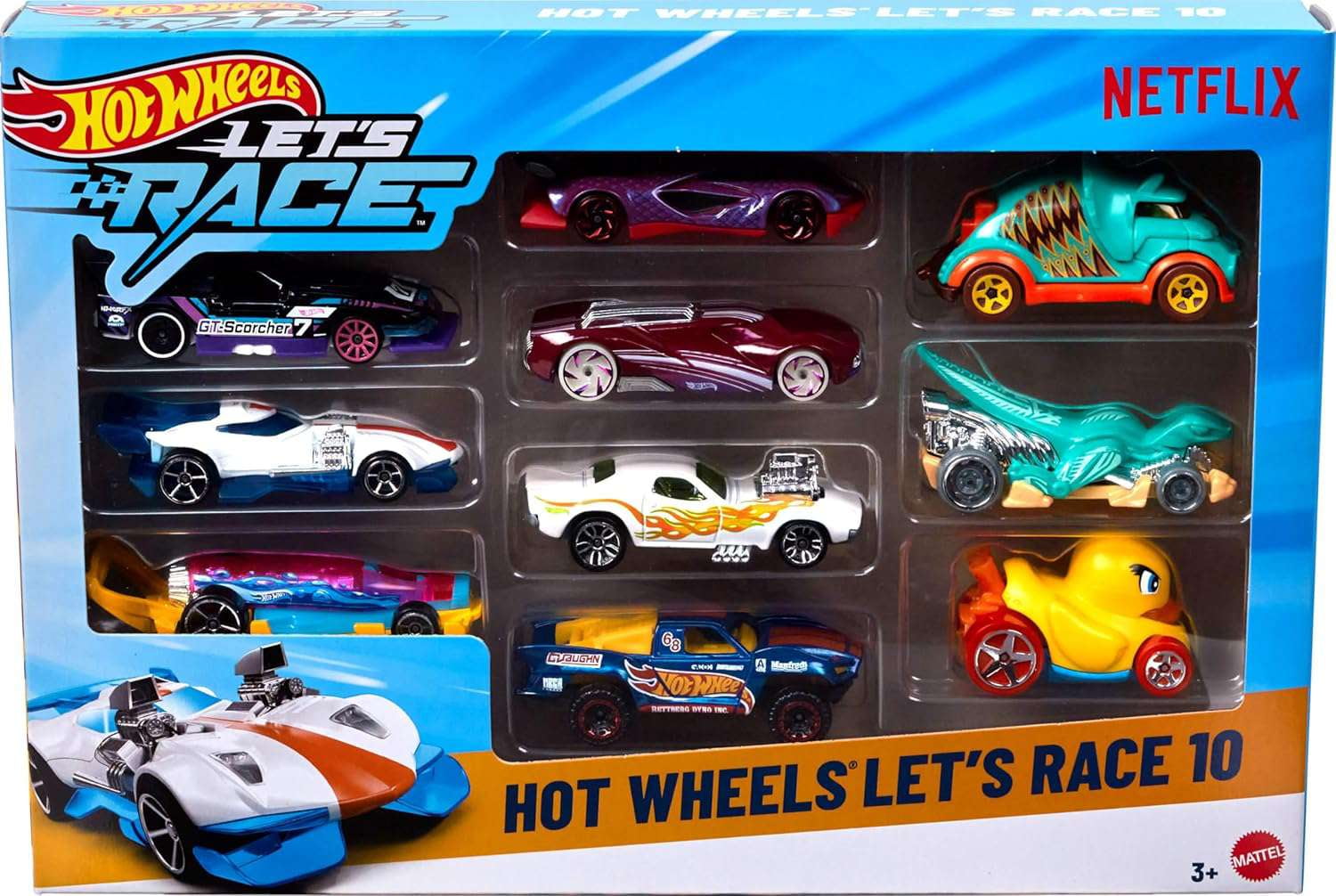 Hot Wheels Let's Race Diecast Car 10-Pack