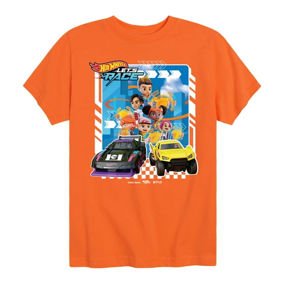 Hot Wheels - Lets Race Characters - Kids Toddler And Youth Short Sleeve Tee