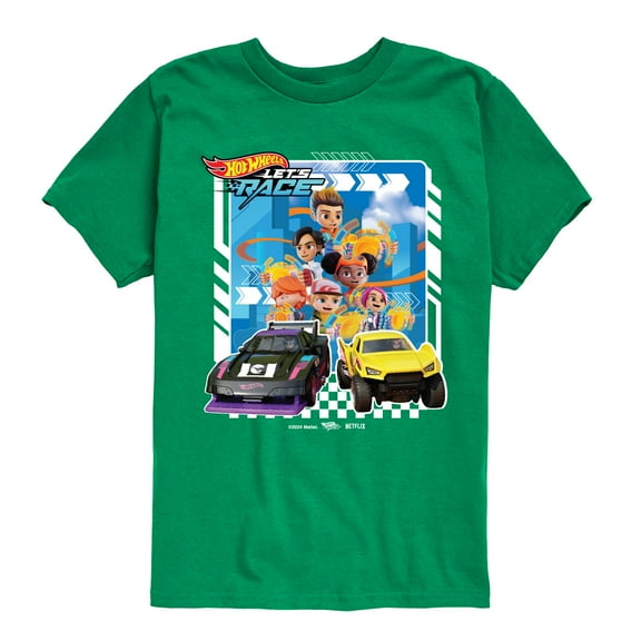 Hot Wheels - Lets Race Characters - Kids Toddler And Youth Short Sleeve Tee