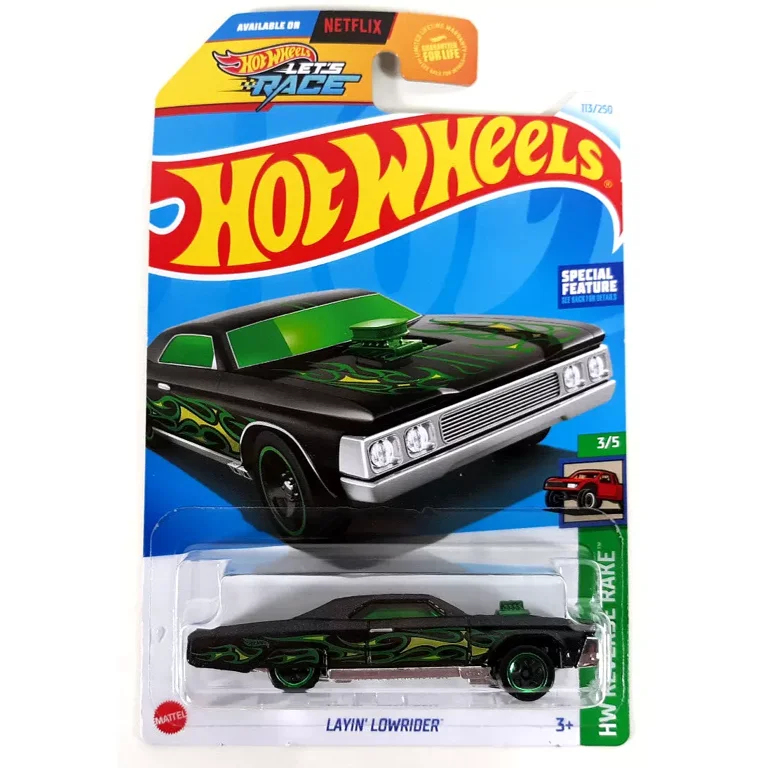 Hot Wheels Lowriders ★開封済み★ Hot Wheels Lets Race Layin Lowrider 113 Black Special Feature