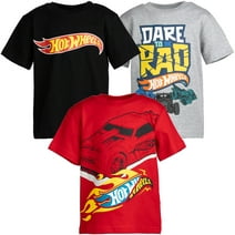 Hot Wheels Little Boys 3 Pack T-Shirts Toddler to Big Kid
