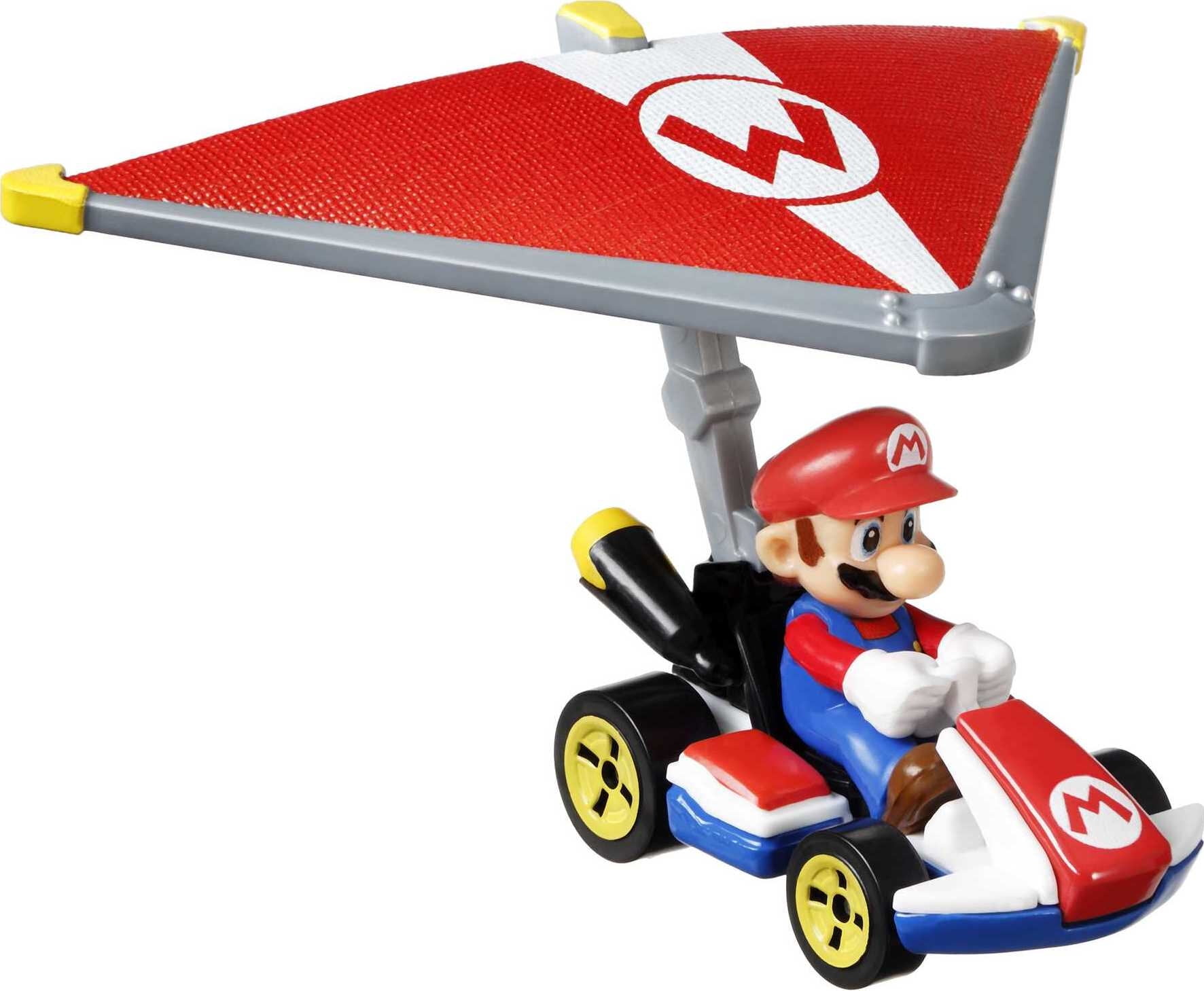 Hot Wheels Mario Kart Characters Car with Glider for Ages 3 Years Old & up