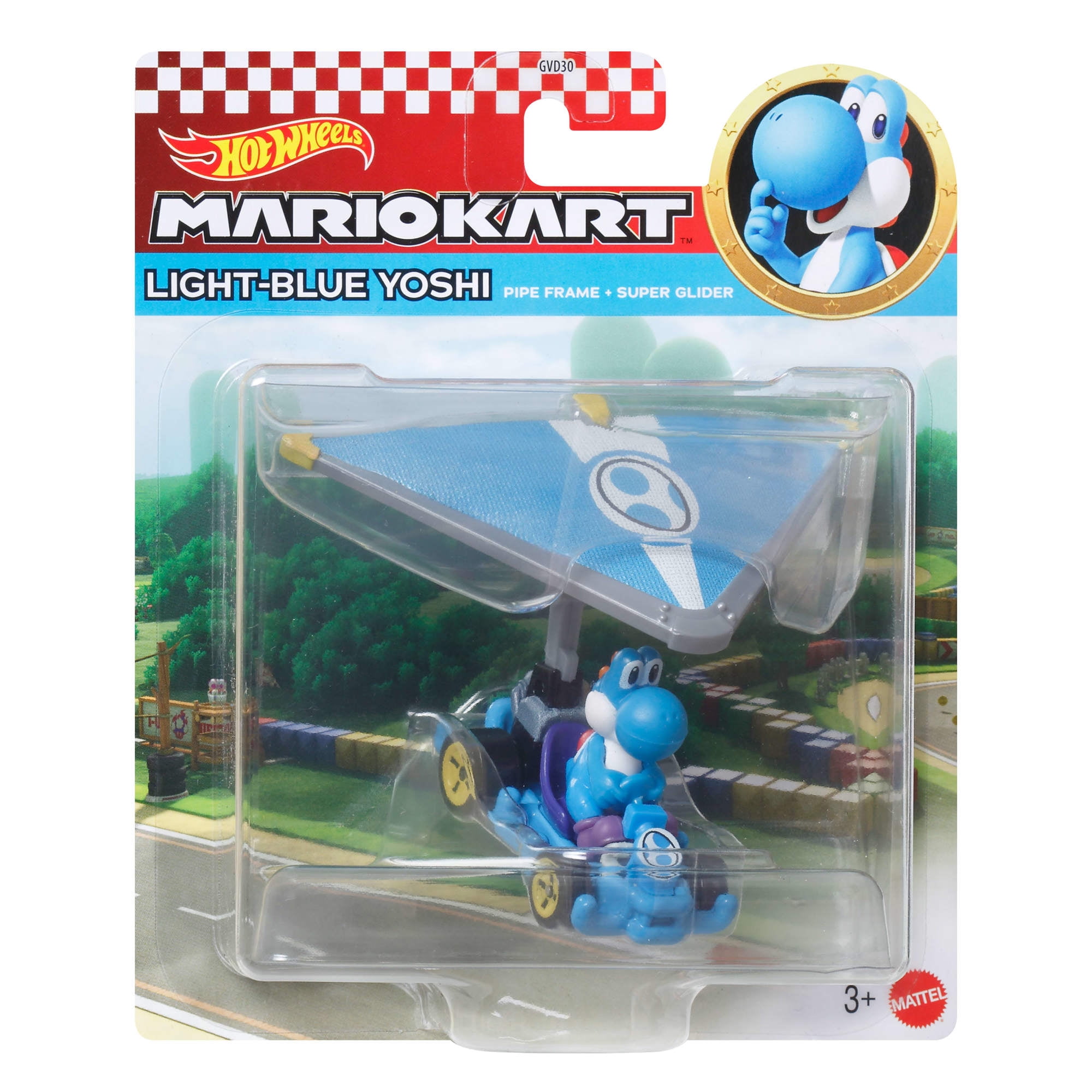 Hot Wheels Mario Kart Gliders, 1:64 Scale Die-Cast Character Toy Car (1 Vehicle, Styles May Vary)