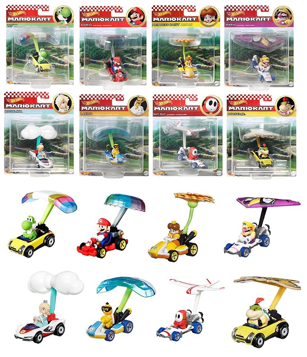 Hot Wheels Mario Kart Gliders, 164 Scale DieCast Character Toy Car
