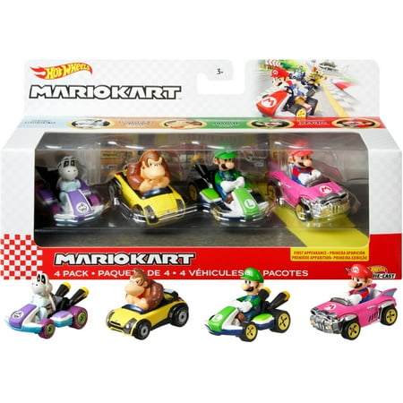 Hot Wheels - Mario Kart Vehicle 4-Pack - Styles May Vary