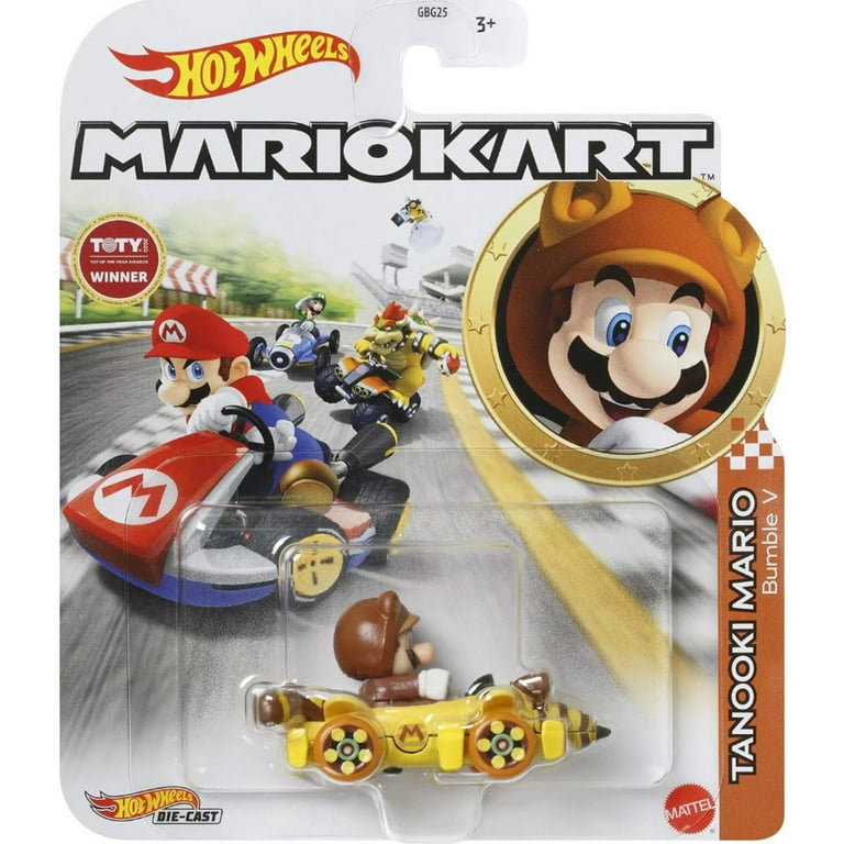 Hot Wheels Mario Kart Tanooki Mario, Bumble V Vehicle 