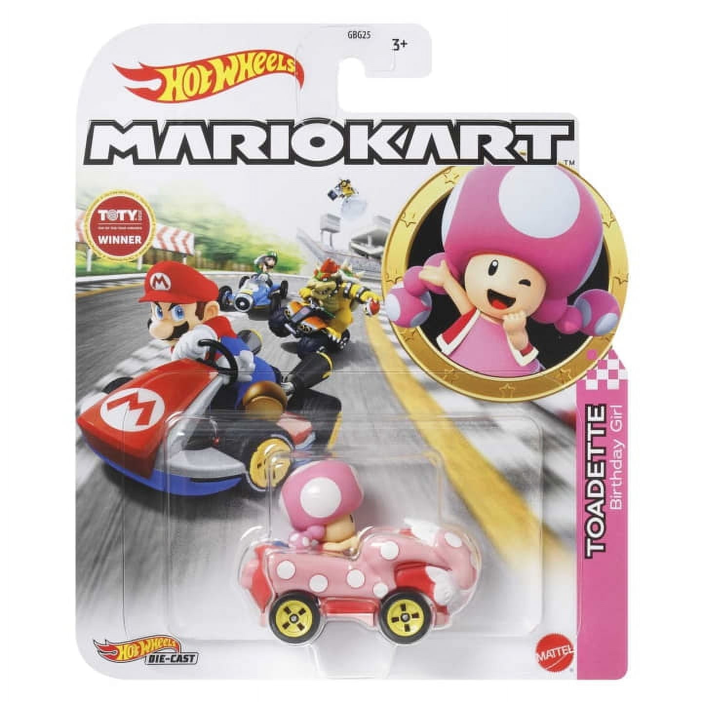 Hot Wheels Mario Kart Toadette Birthday Girl Diecast Car