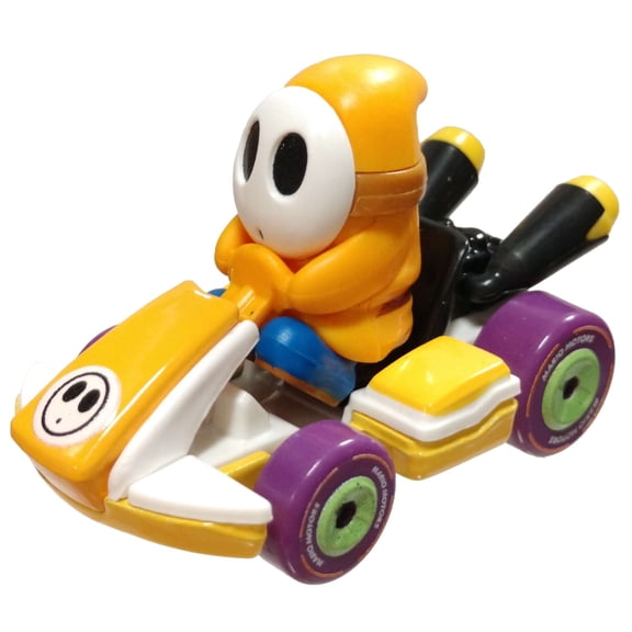 Hot Wheels Mario Kart Yellow Shy Guy Diecast Car [Standard Kart] [No Packaging]