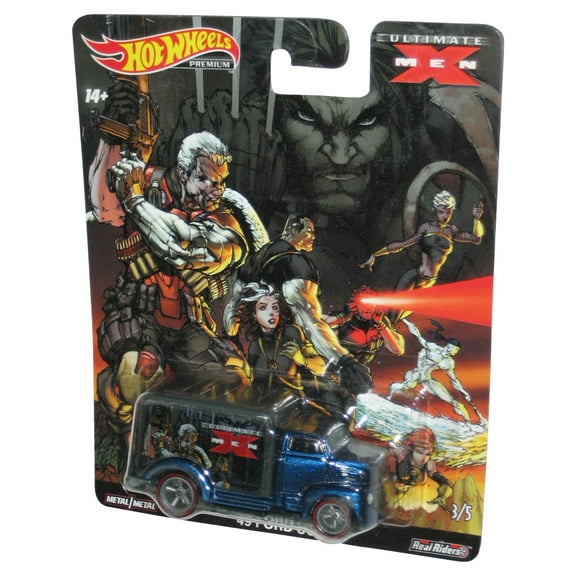 Hot Wheels Marvel Ultimate X-Men Blue '49 Ford Coe Real Riders Toy Truck 3/5
