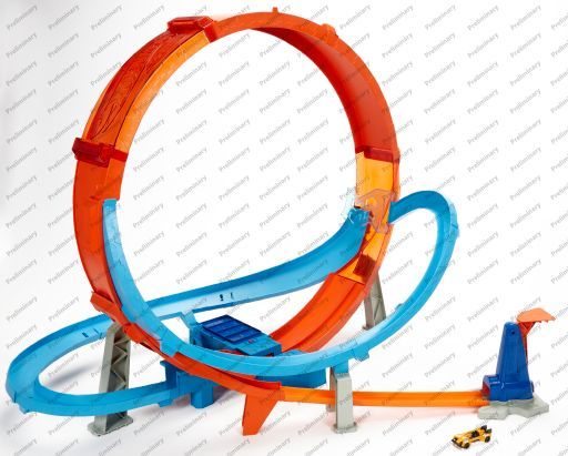 Hot Wheels Massive Loop Mayhem Track Set & 1:64 Scale Toy Car with Loop (28 Inches Wide) - image 1 of 7