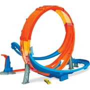 Hot Wheels Massive Loop Mayhem Track Set & 1:64 Scale Toy Car with Loop (28 inches Wide), 33.86 in