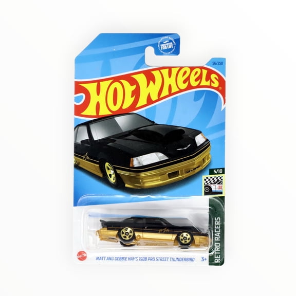 Hot Wheels Matt and Debbie Hay's 1988 Pro Street Thunderbird 56/250 - Black - 2023 Mainline