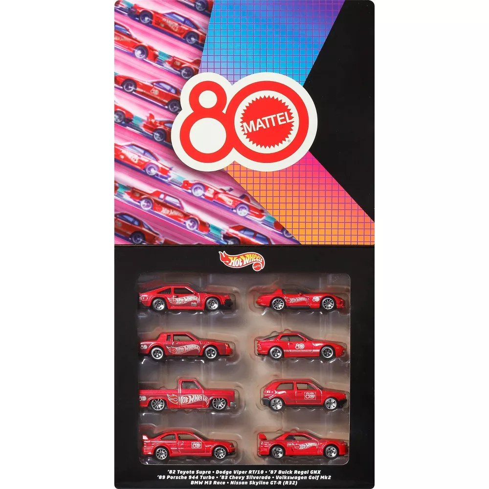 Hot Wheels Mattel 80th Toy Vehicle - 8pk - Walmart.com