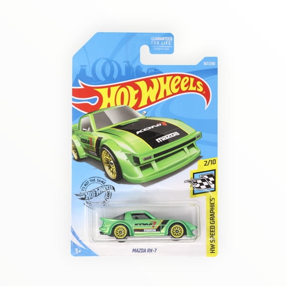 Hot Wheels Mazda RX-7 167/250 - Green - 2019 Mainline