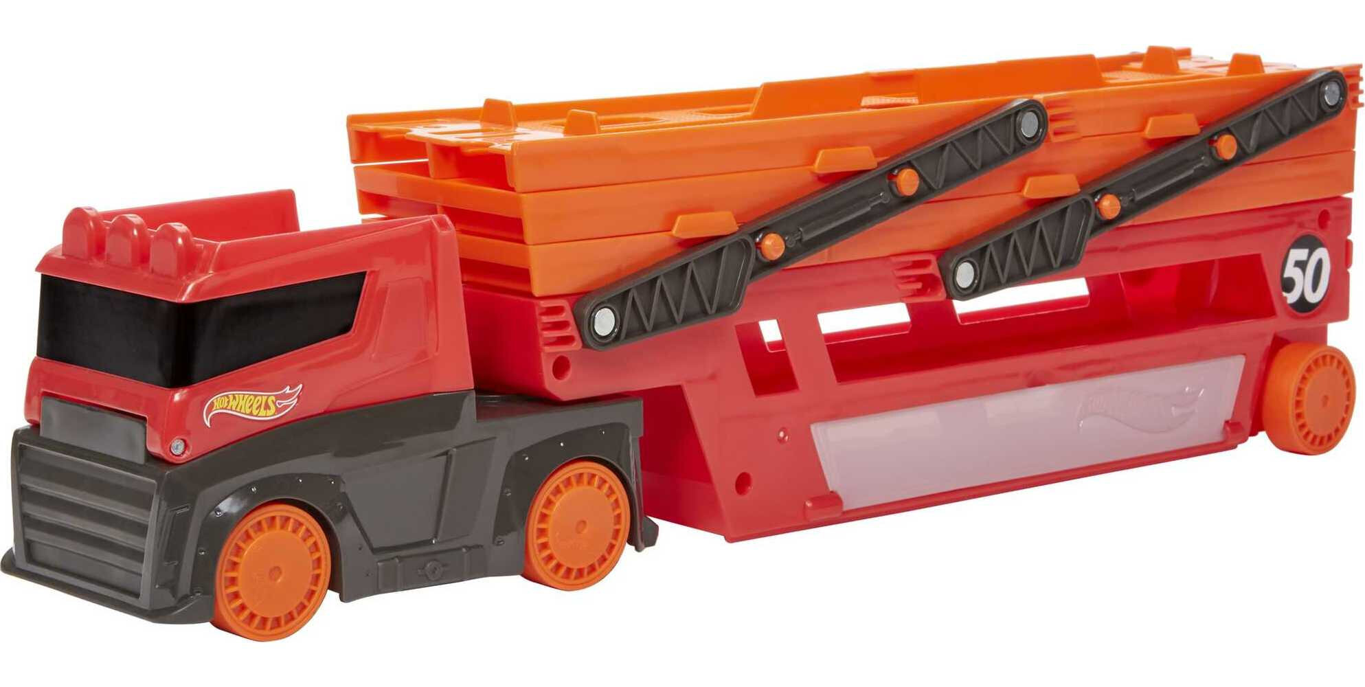 Hot Wheels Mega Hauler with 6 Expandable Levels, Stores up to 50 1:64 Scale Toy Vehicles - image 1 of 7