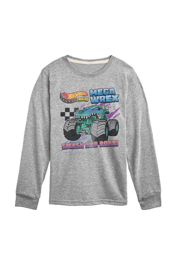 - Mega Wrex - Youth Boys Long Sleeve Graphic T-Shirt