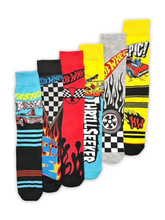 Men's Casual Crew Socks, 6-Pack, Size 8-12