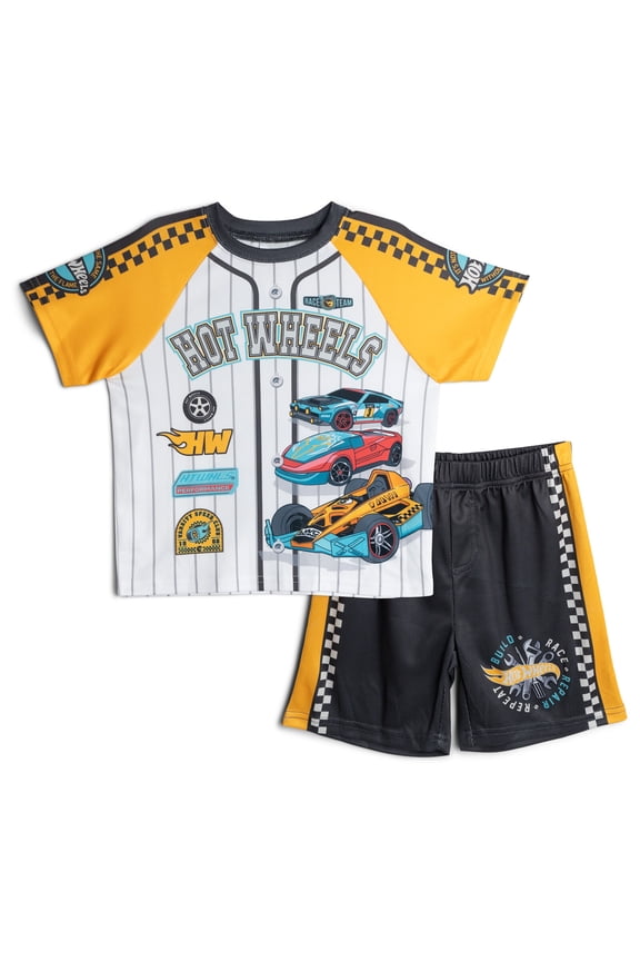 Mesh Baseball Jersey Athletic T-Shirt and Shorts Outfit Set Toddler to Big Kid