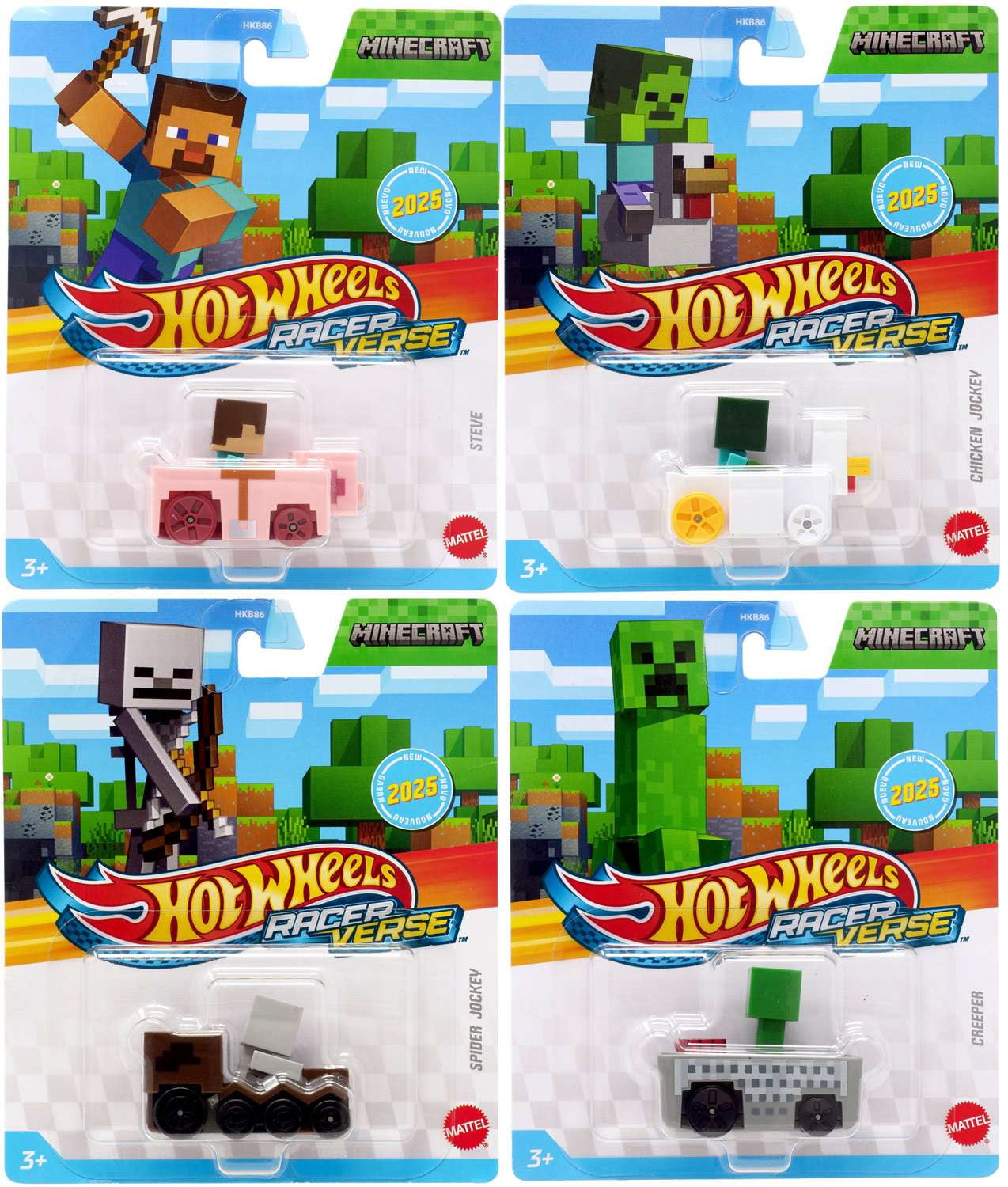 Hot Wheels Racerverse Minecraft Spider Jockey Vehículo - Open Box
