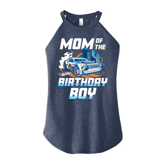 Hot Wheels - Mom Of Birthday Boy - Juniors High Neck Tank Top